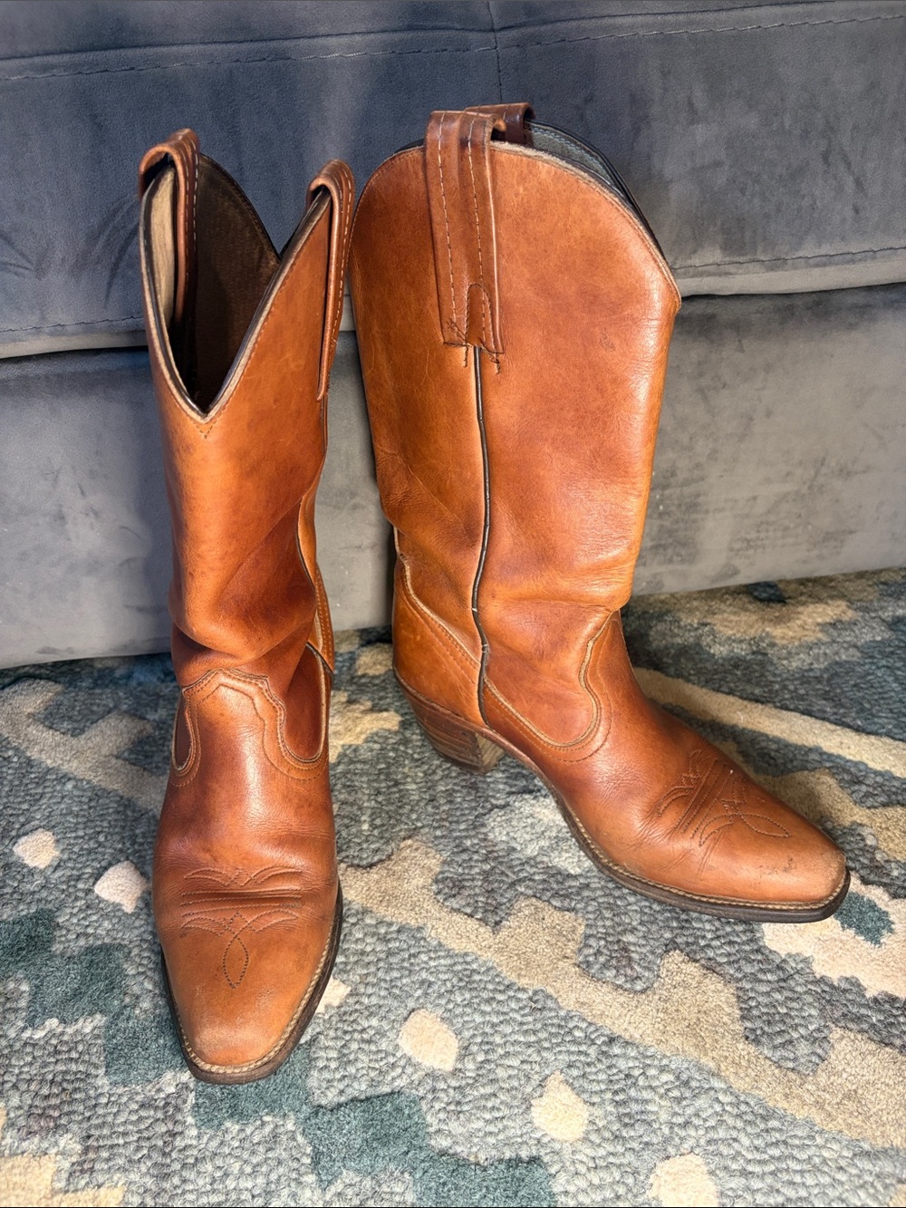 FRYE AND CO. Leather Mid-calf Cowboy Boots